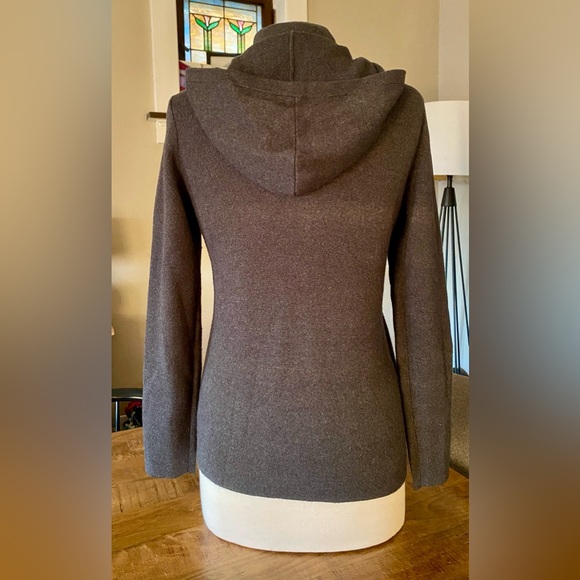 Cynthia Rowley Charcoal Gray Grey Knit Full Zip Hooded Cardigan Sweater Jacket S - Picture 5 of 16
